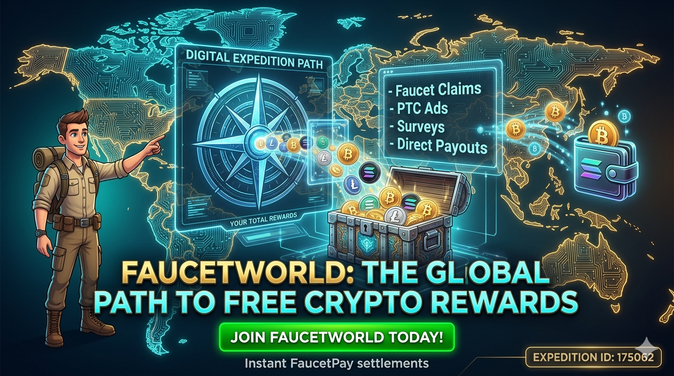 FaucetWorld! Maximize your crypto earnings today. Complete tasks, claim faucets, and level up!